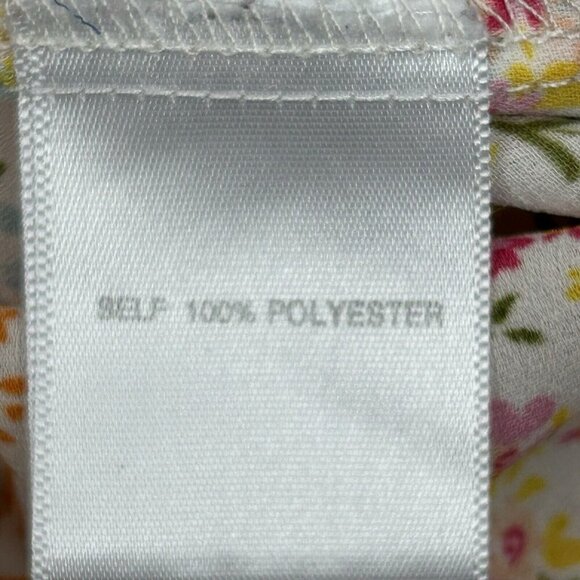 Rose+Olive Top 1X Patchwork Print Orange Pink Floral Boho Smocking Drape Light - Picture 6 of 14